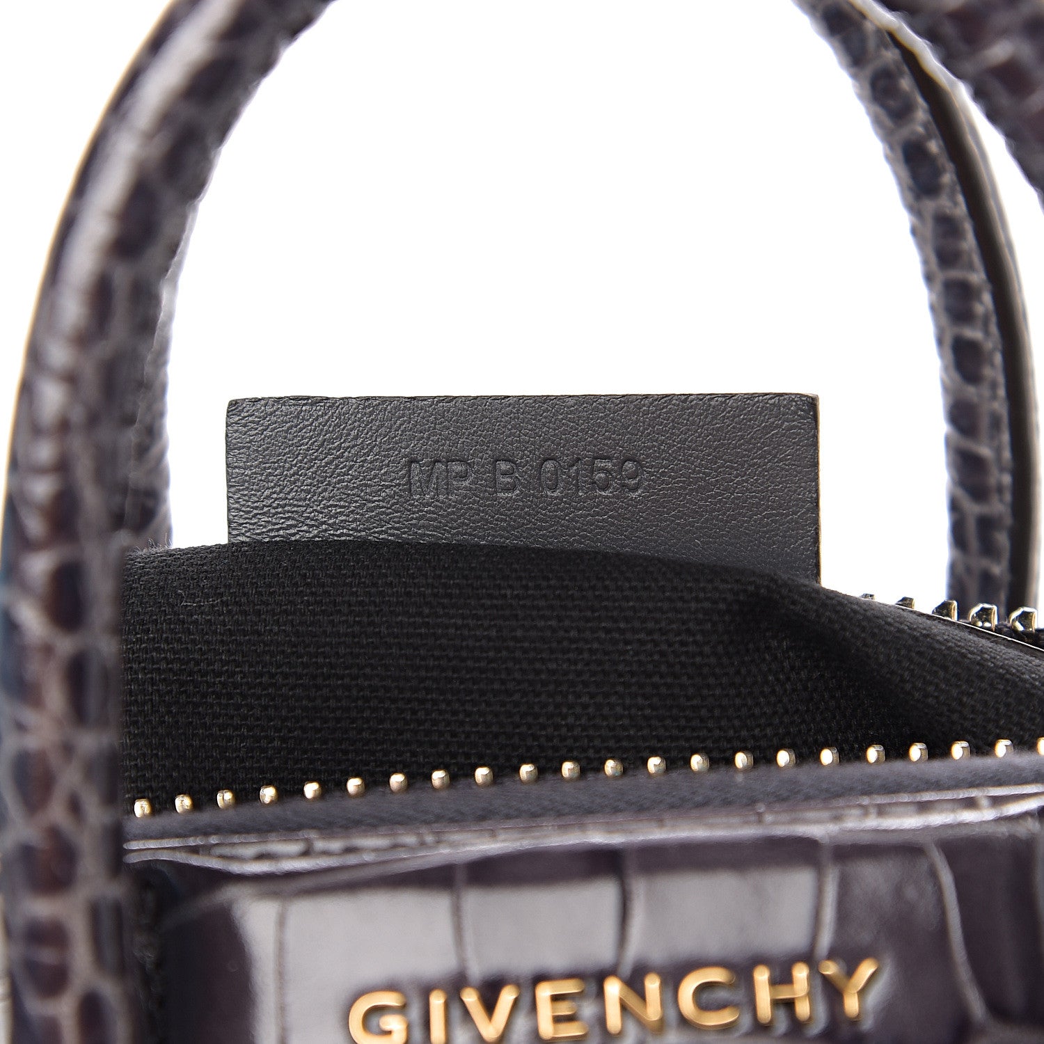 Givenchy Calfskin Crocodile Embossed Mini Antigona Storm Grey 6 of 8