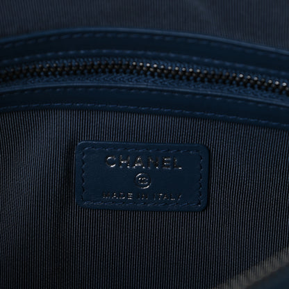 Chanel Caviar Quilted Medium Boy Cosmetic Case Navy 6 of 7