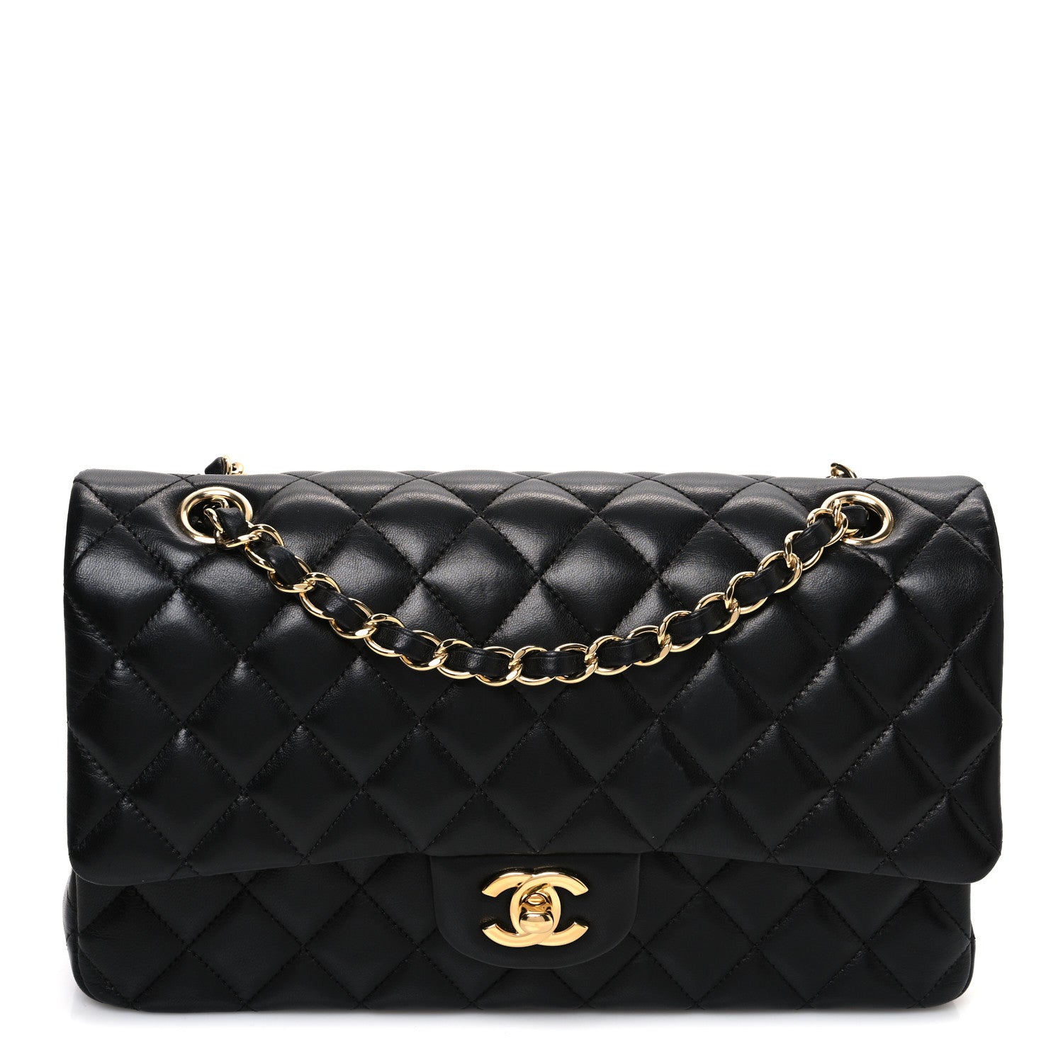 Chanel Lambskin Quilted Medium Double Flap Black 1 of 10