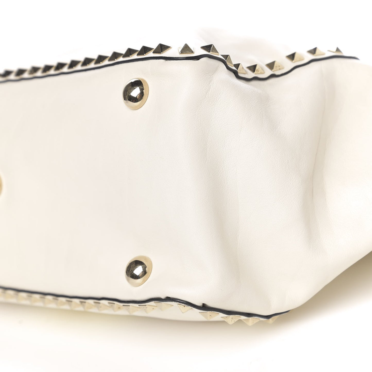 Vitello Medium Rockstud Tote Ivory