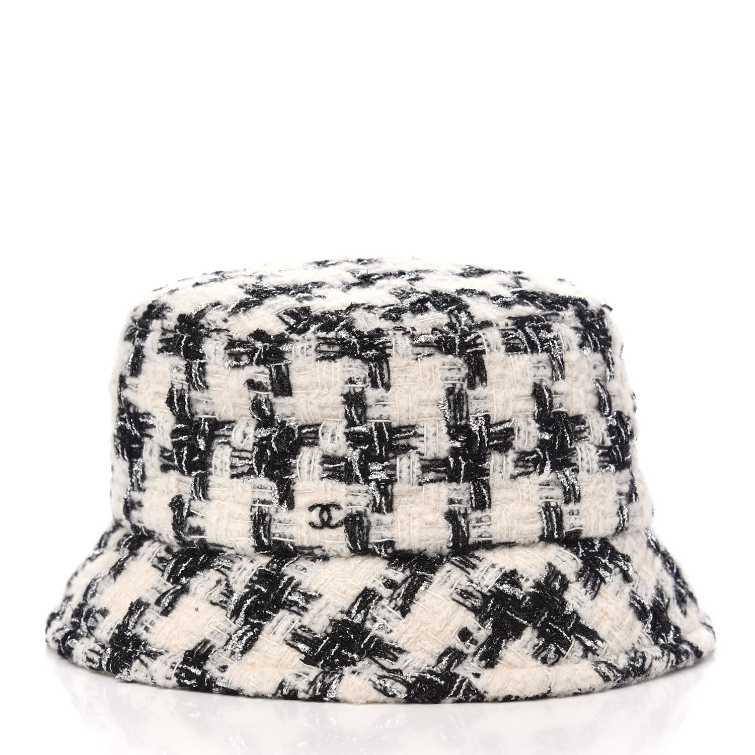 Chanel Tweed Bucket Hat S White Black 3 of 6