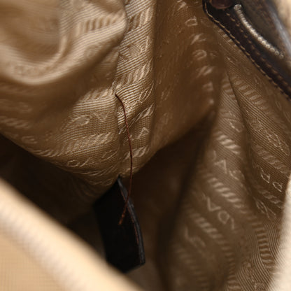 Prada Jacquard Logo Small Flat Messenger Bag Corda Bruciato 9 of 22