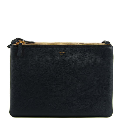 Celine Goatskin Large Trio Crossbody Bag Dark Blue 1 of 7