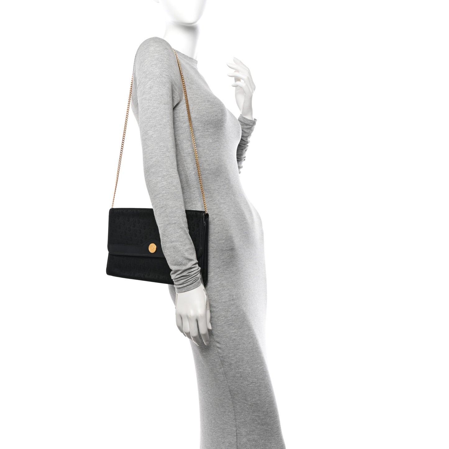 Monogram Chain Shoulder Bag Black