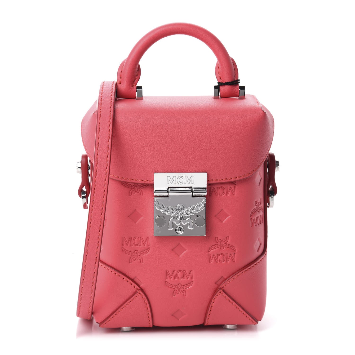 MCM Calfskin Ottomar Monogram Mini Soft Berlin Crossbody Teaberry 1 of 10