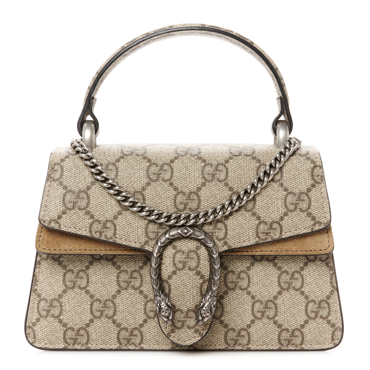 Gucci GG Supreme Monogram Mini Dionysus Top Handle Bag Taupe 1 of 10