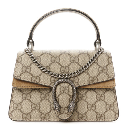 Gucci GG Supreme Monogram Mini Dionysus Top Handle Bag Taupe 1 of 10