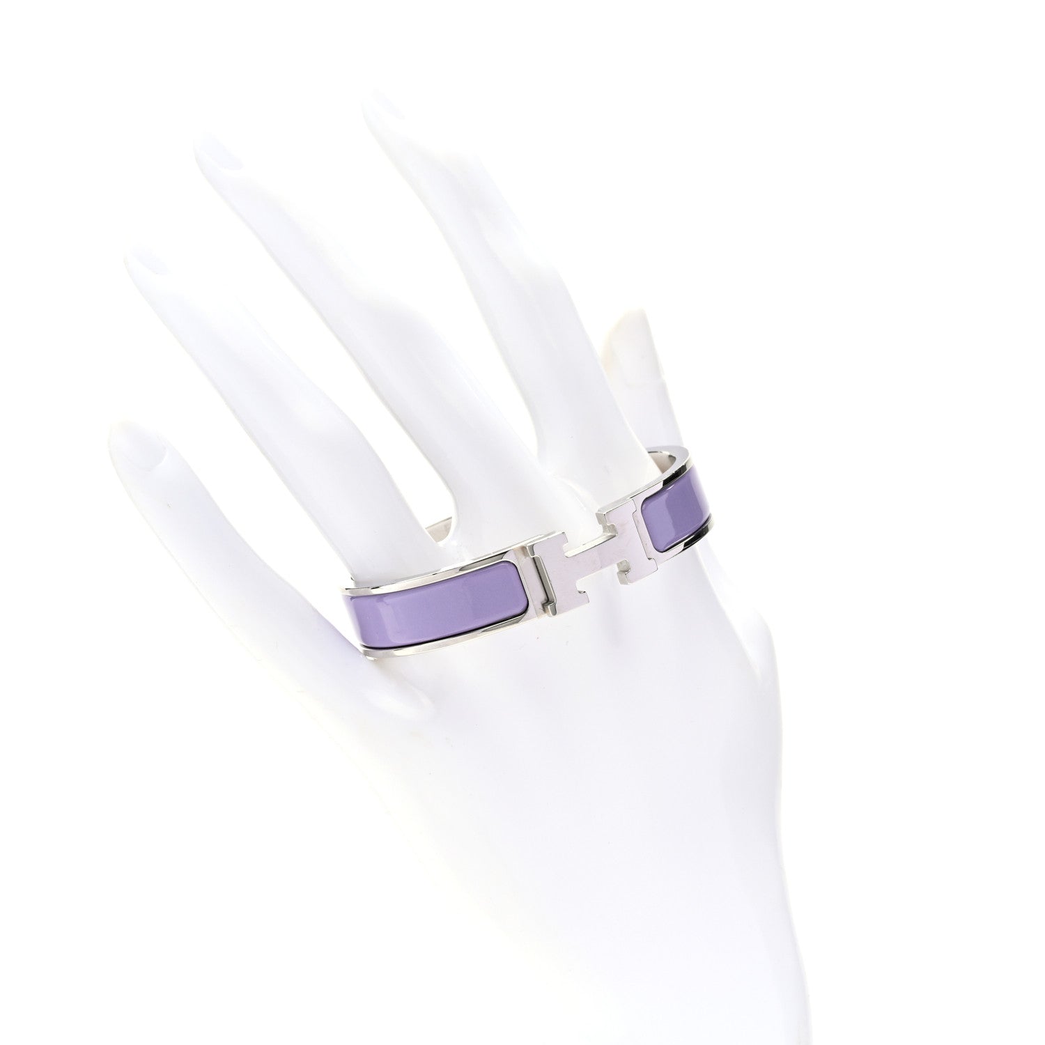 Hermes Enamel Narrow Clic Clac H Bracelet PM Lilas 3 of 5