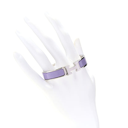 Hermes Enamel Narrow Clic Clac H Bracelet PM Lilas 3 of 5