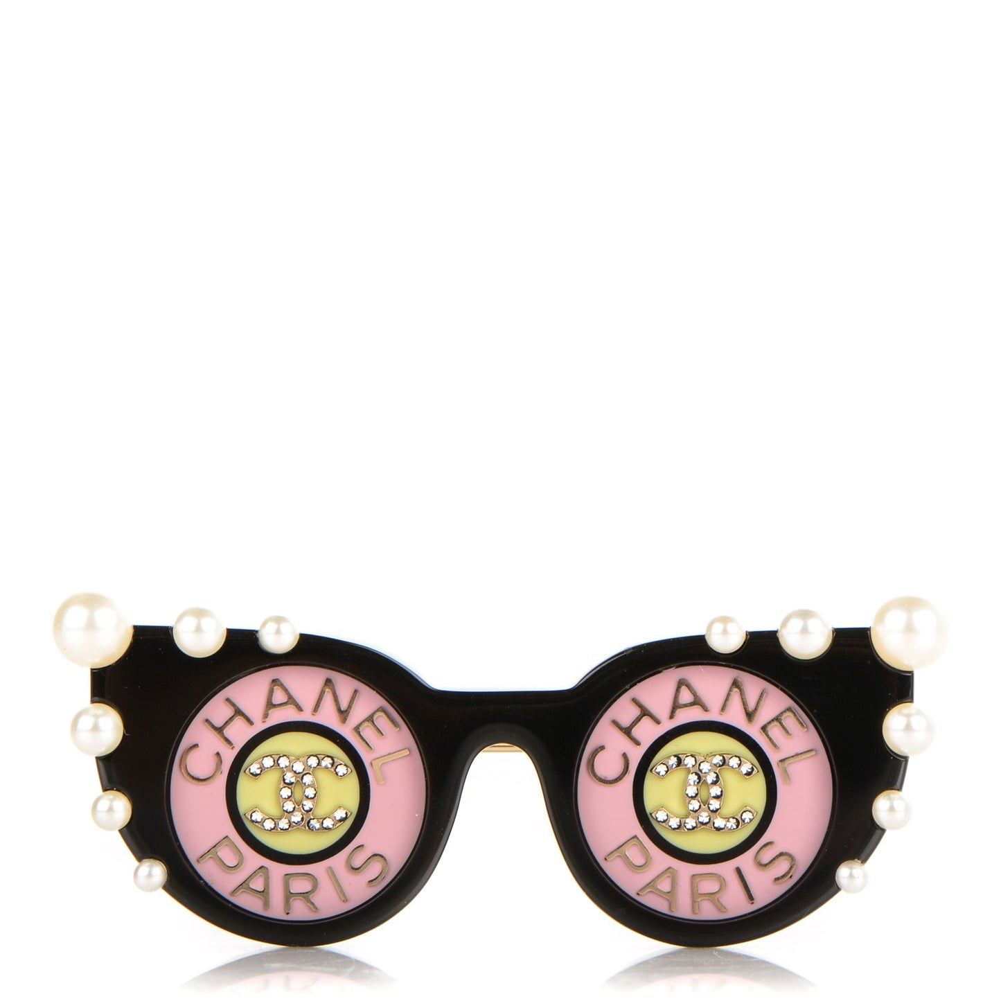 Metal Resin Crystal Pearl Sunglass Brooch Gold Black Pink Pearly White