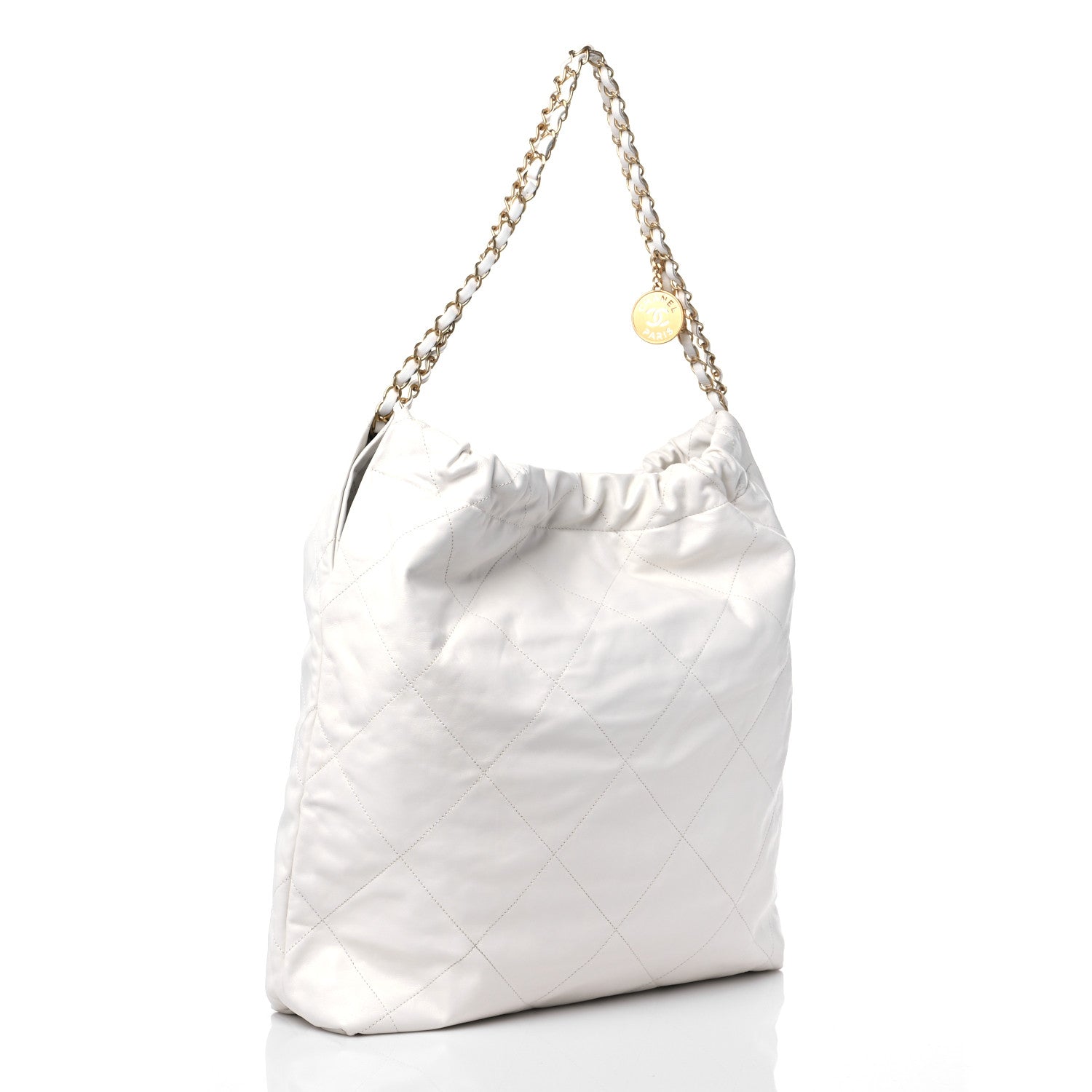 Chanel Shiny Calfskin Quilted Chanel 22 White 4 of 12