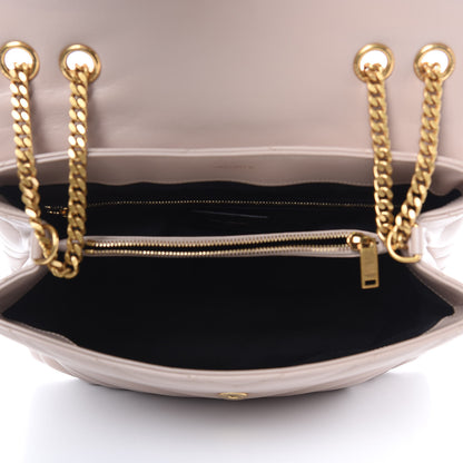 Saint Laurent Calfskin Y Quilted Monogram Medium Loulou Chain Satchel Light Natural 5 of 10