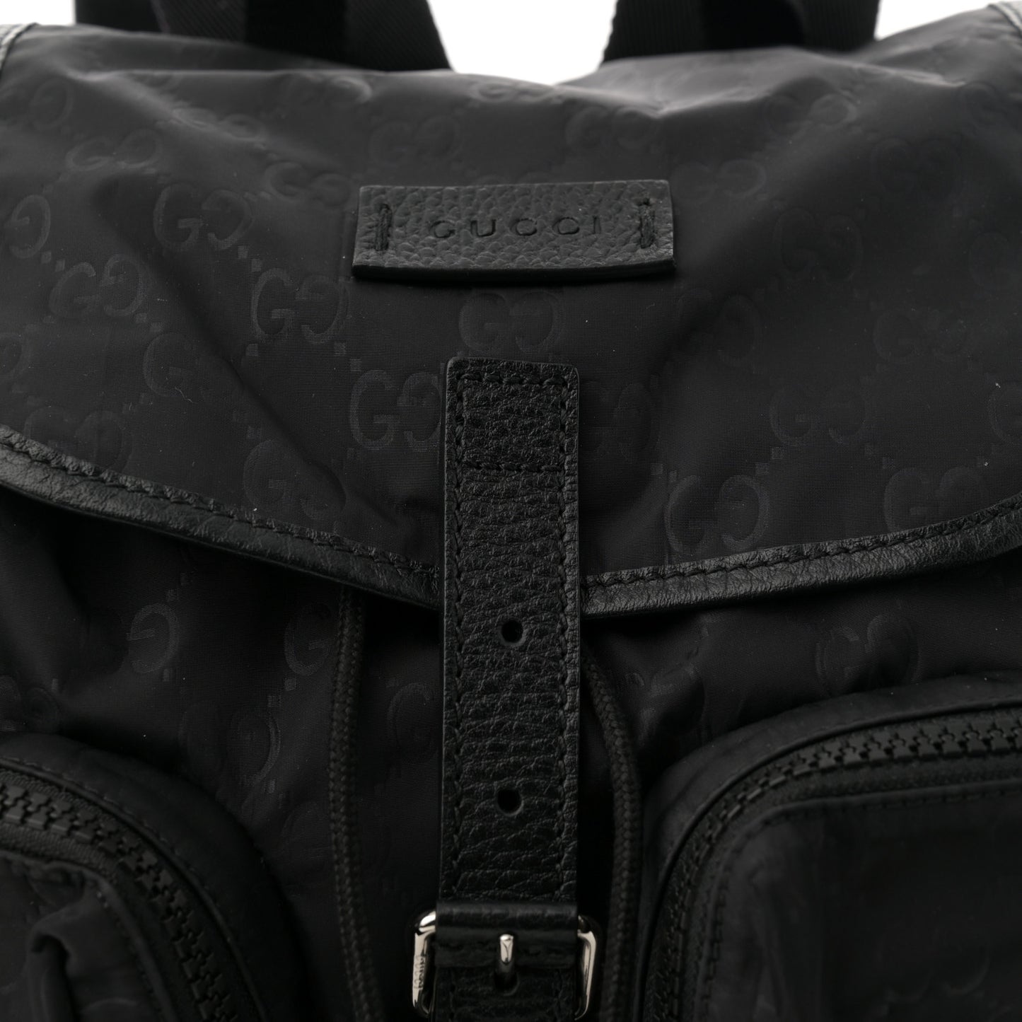 Nylon Monogram Medium Light Single Buckle Backpack Black