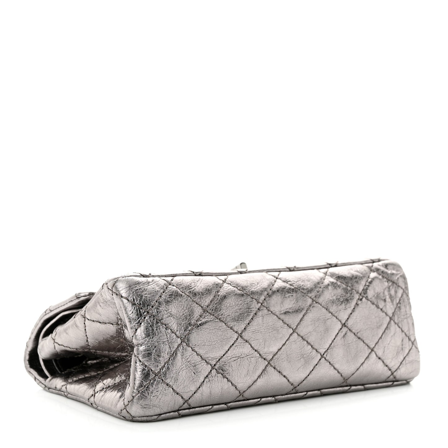 Metallic Calfskin Quilted 2.55 Reissue 224 Flap Silver