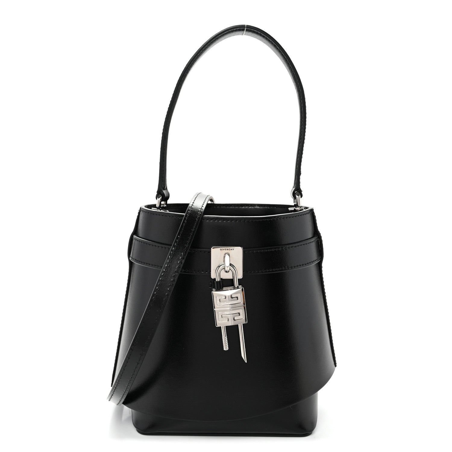 Givenchy Box Calfskin Shark Lock Bucket Bag Black 1 of 8