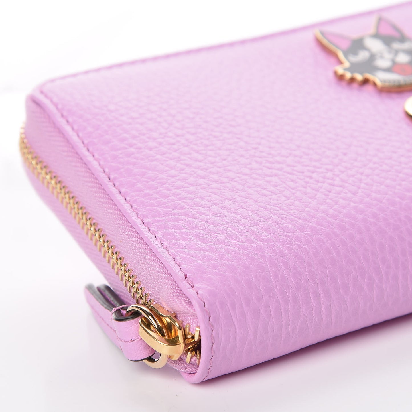 Dollar Calfskin GG Marmont Bosco Zip Around Wallet Malva