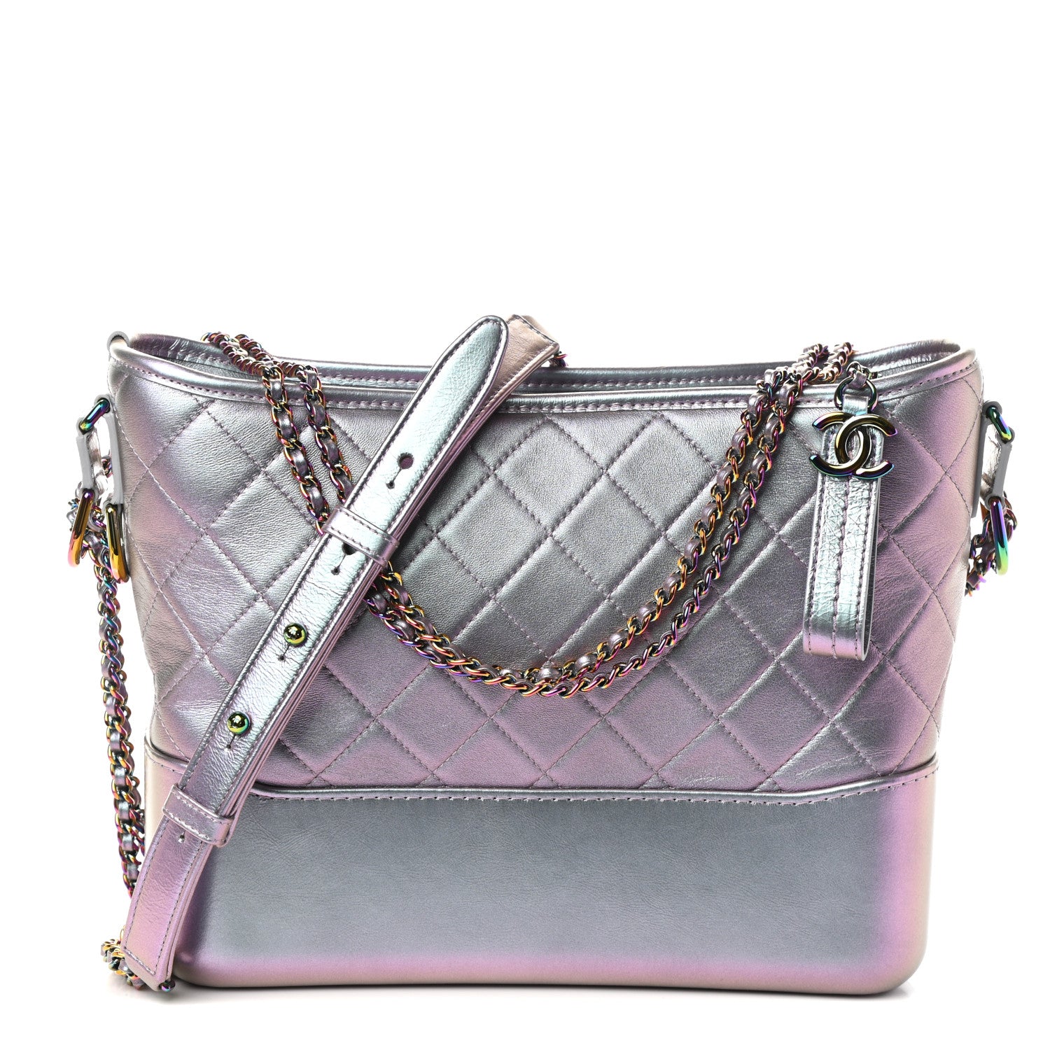 Chanel Iridescent Lambskin Calfskin Quilted Medium Gabrielle Hobo Light Purple 1 of 10