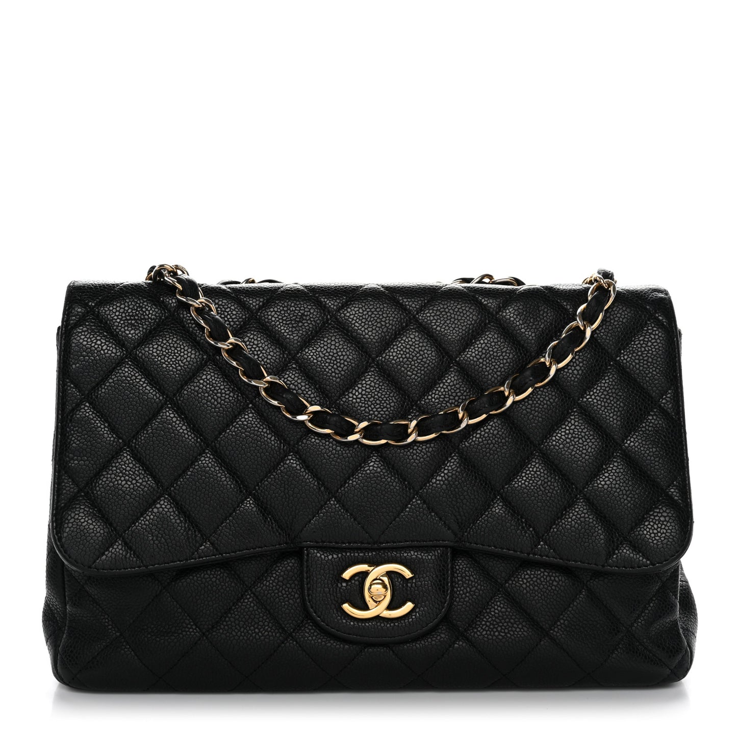 Caviar Quilted Jumbo Single Flap Black