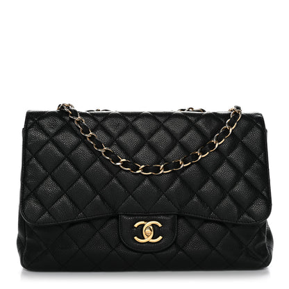 Chanel Caviar Quilted Jumbo Single Flap Black 1 of 14