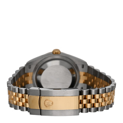 Rolex Stainless Steel 18K Yellow Gold Diamond 36mm Oyster Perpetual Datejust Watch Olive Green Roman 126233 3 of 5