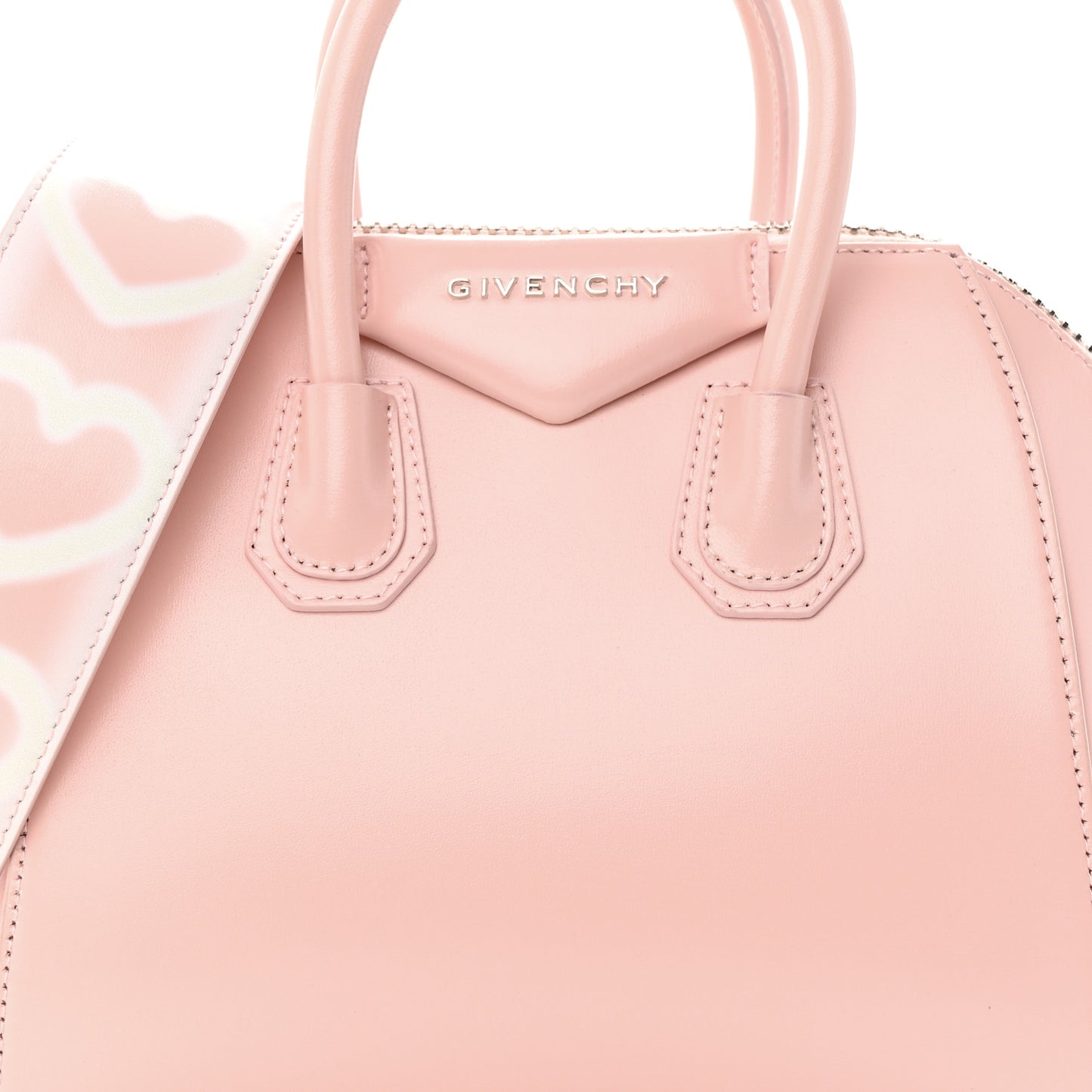 Box Calfskin Mini Heart Antigona Top Handle Bag Blush Pink