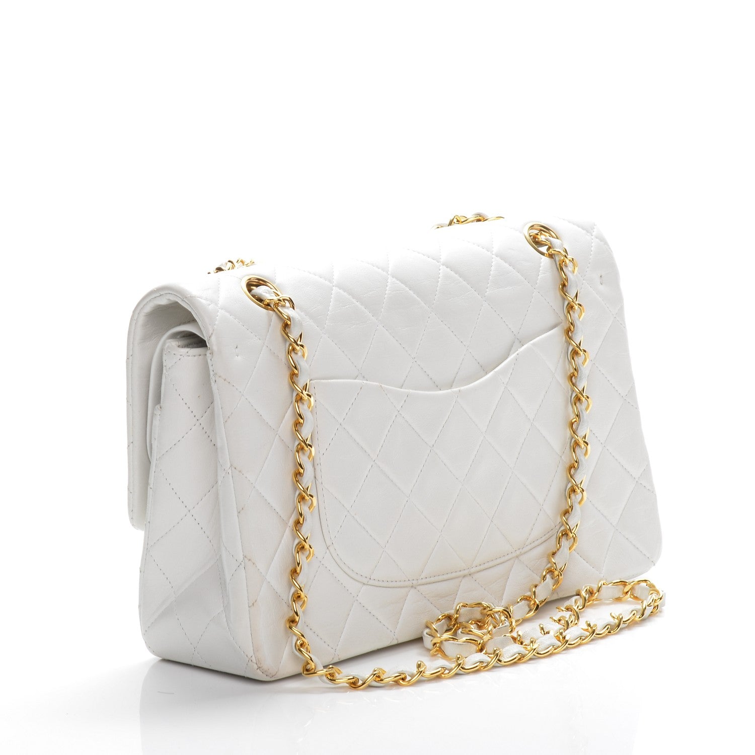Chanel Lambskin Quilted Medium Double Flap White 3 of 7
