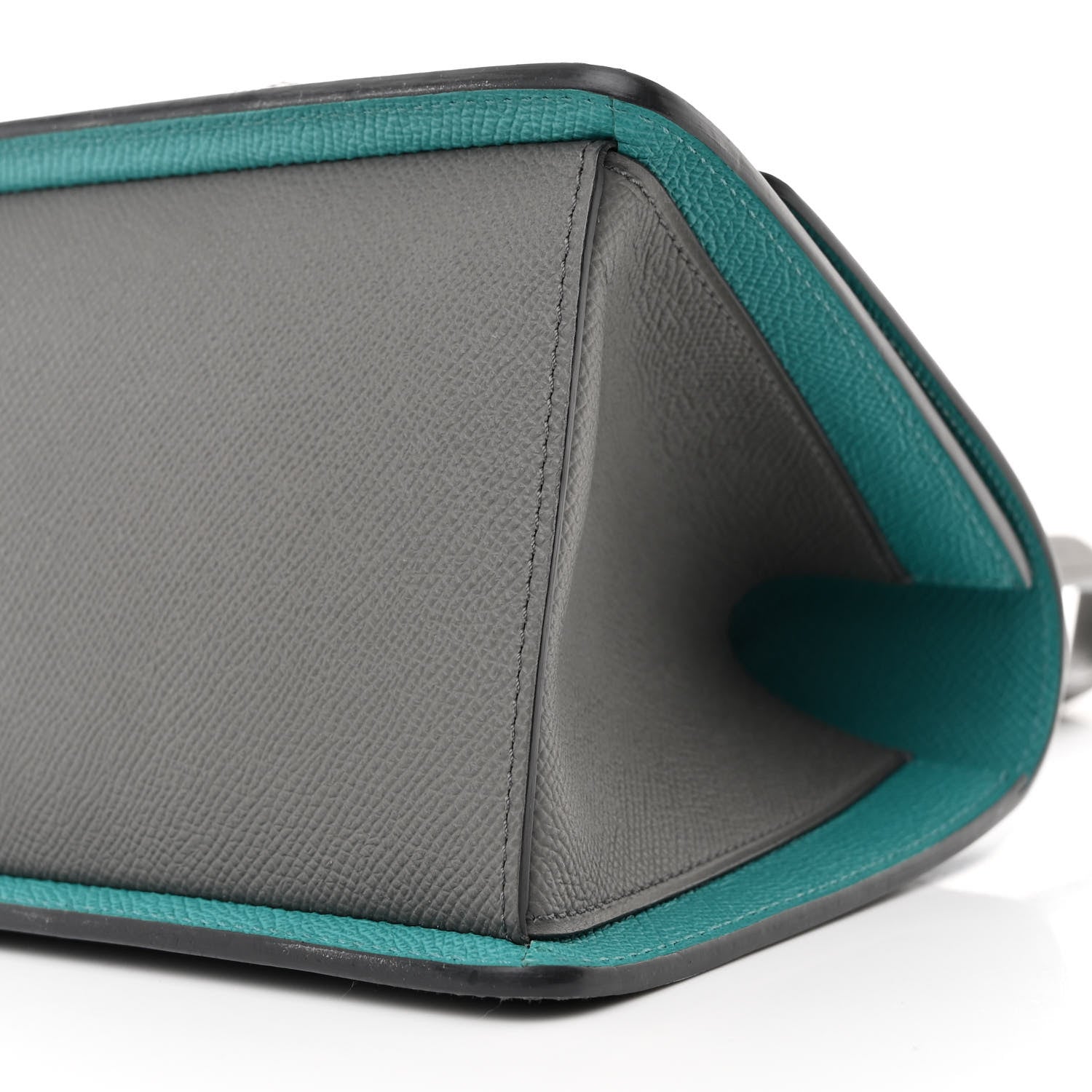Moynat Carat Calfskin Madeleine Clutch Gray Blue 9 of 9