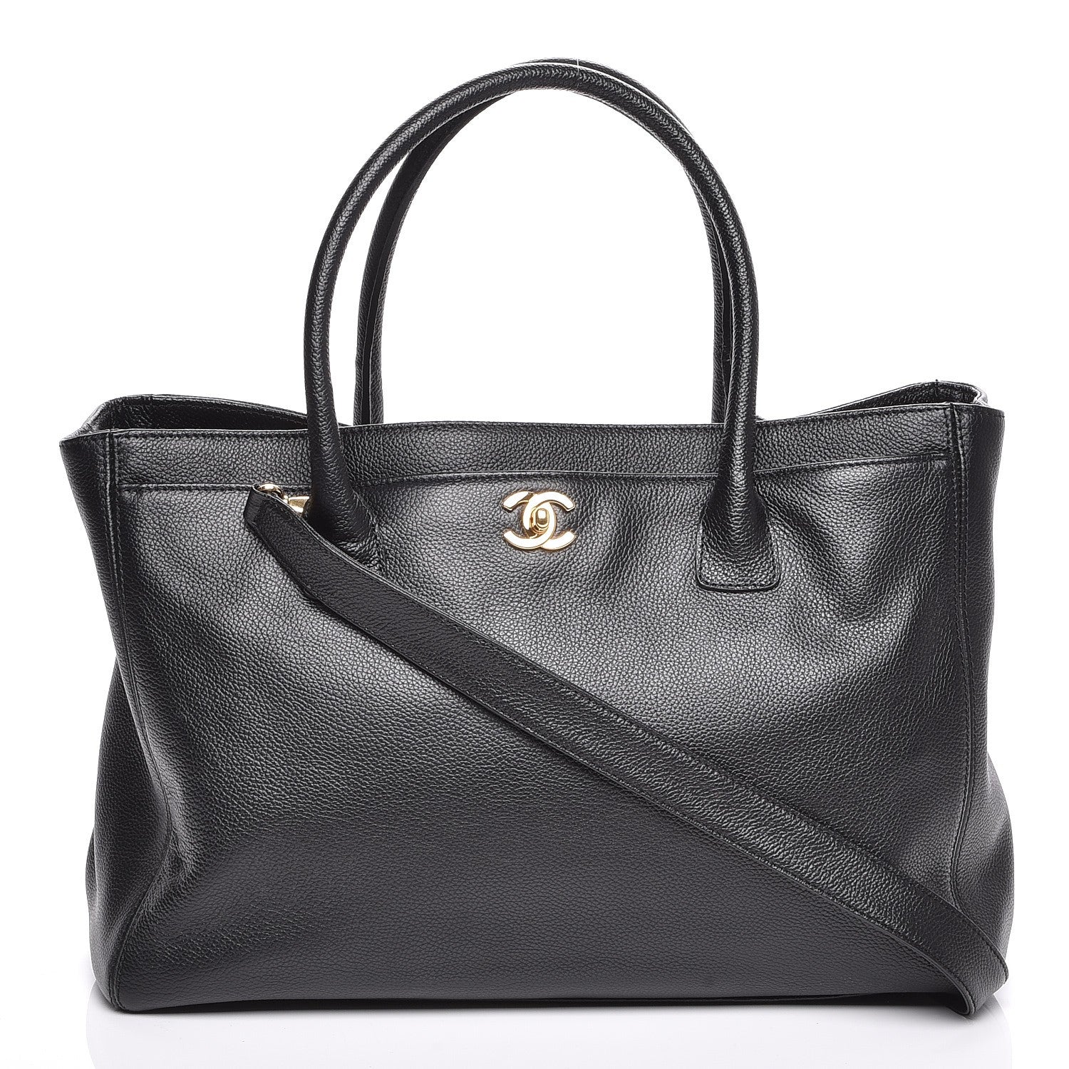 Chanel Calfskin Cerf Executive Shopper Tote Black 1 of 8