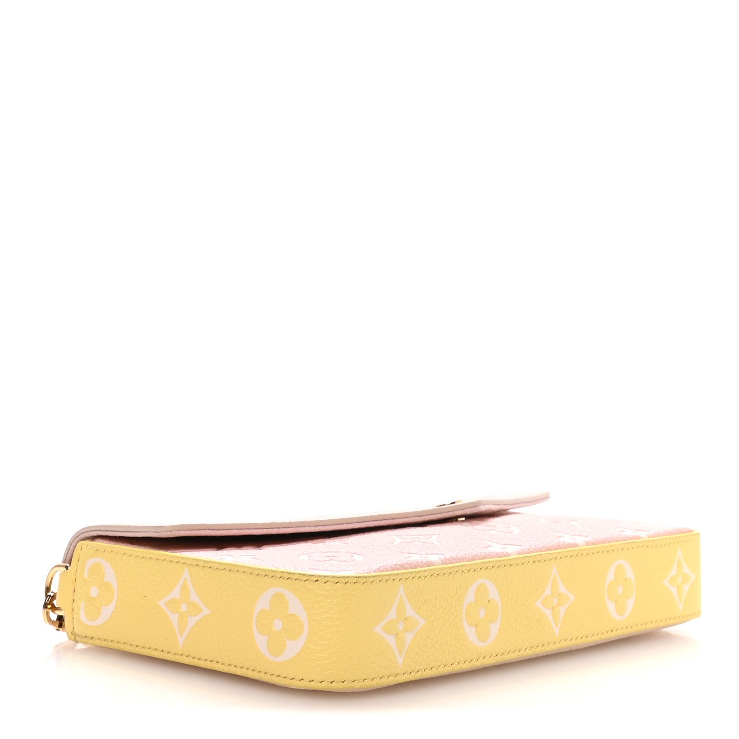 Louis Vuitton Empreinte Spring in the City Felicie Pochette Chain Wallet Pink Beige Yellow 4 of 9