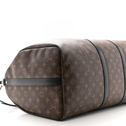 Louis Vuitton Monogram Macassar Keepall Bandouliere 55 7 of 9