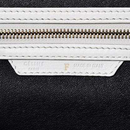 Celine Satin Calfskin Mini Bi-Color Luggage White Black 7 of 13