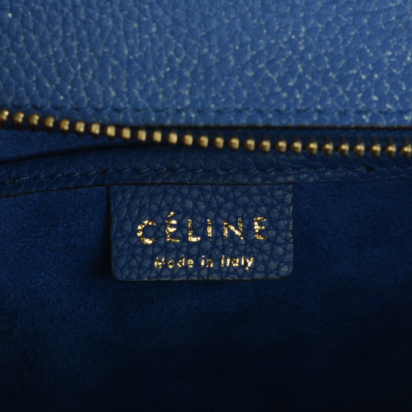 Drummed Calfskin Nano Luggage Indigo