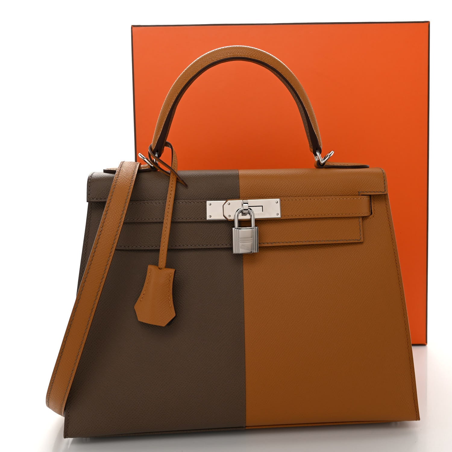 Hermes Epsom Casaque Kelly Sellier 28 Sesame Etoupe Bleu Indigo 13 of 13
