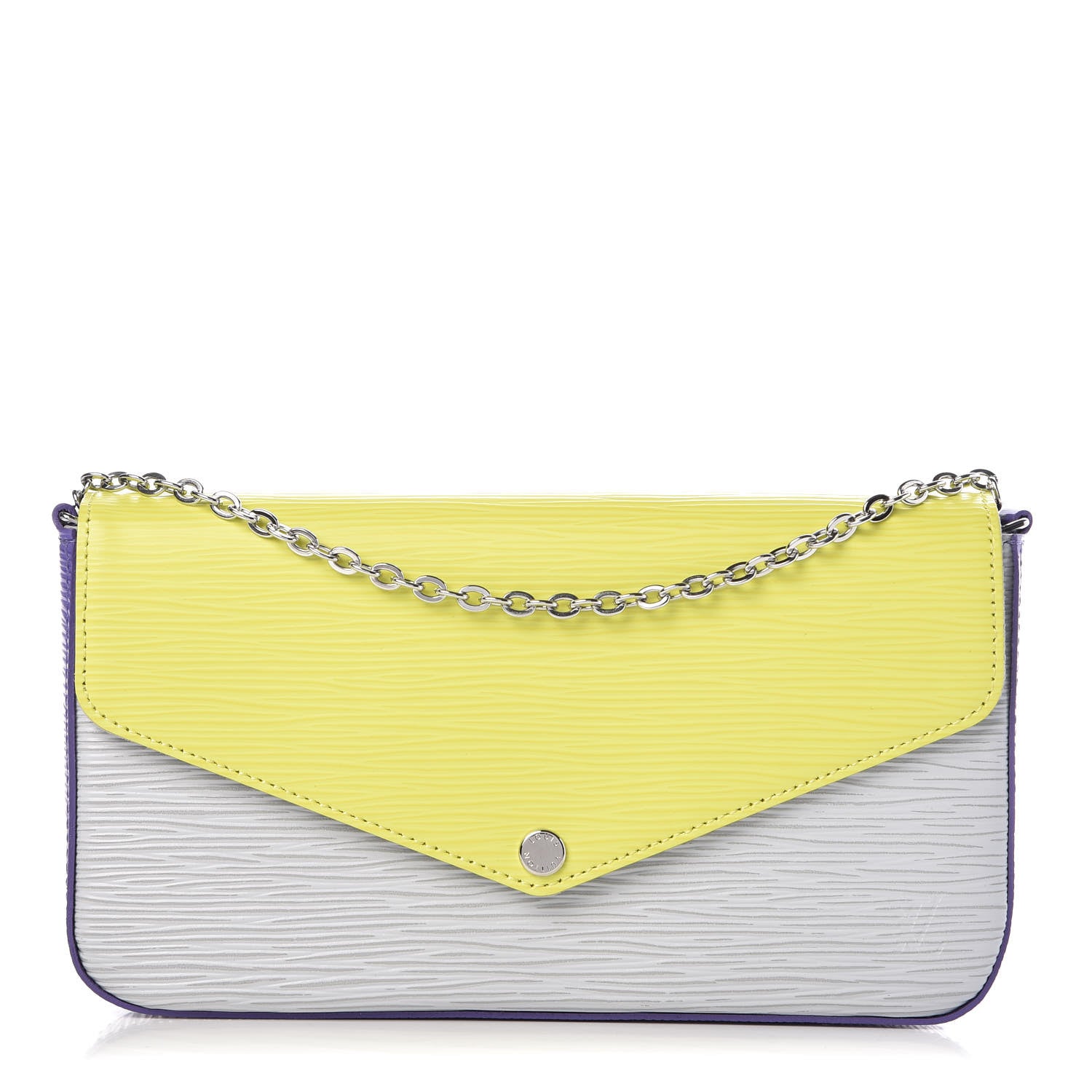 Louis Vuitton Epi Tri-Color Felicie Pochette Acid Yellow Sky 1 of 9