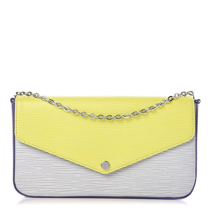 Louis Vuitton Epi Tri-Color Felicie Pochette Acid Yellow Sky 1 of 9