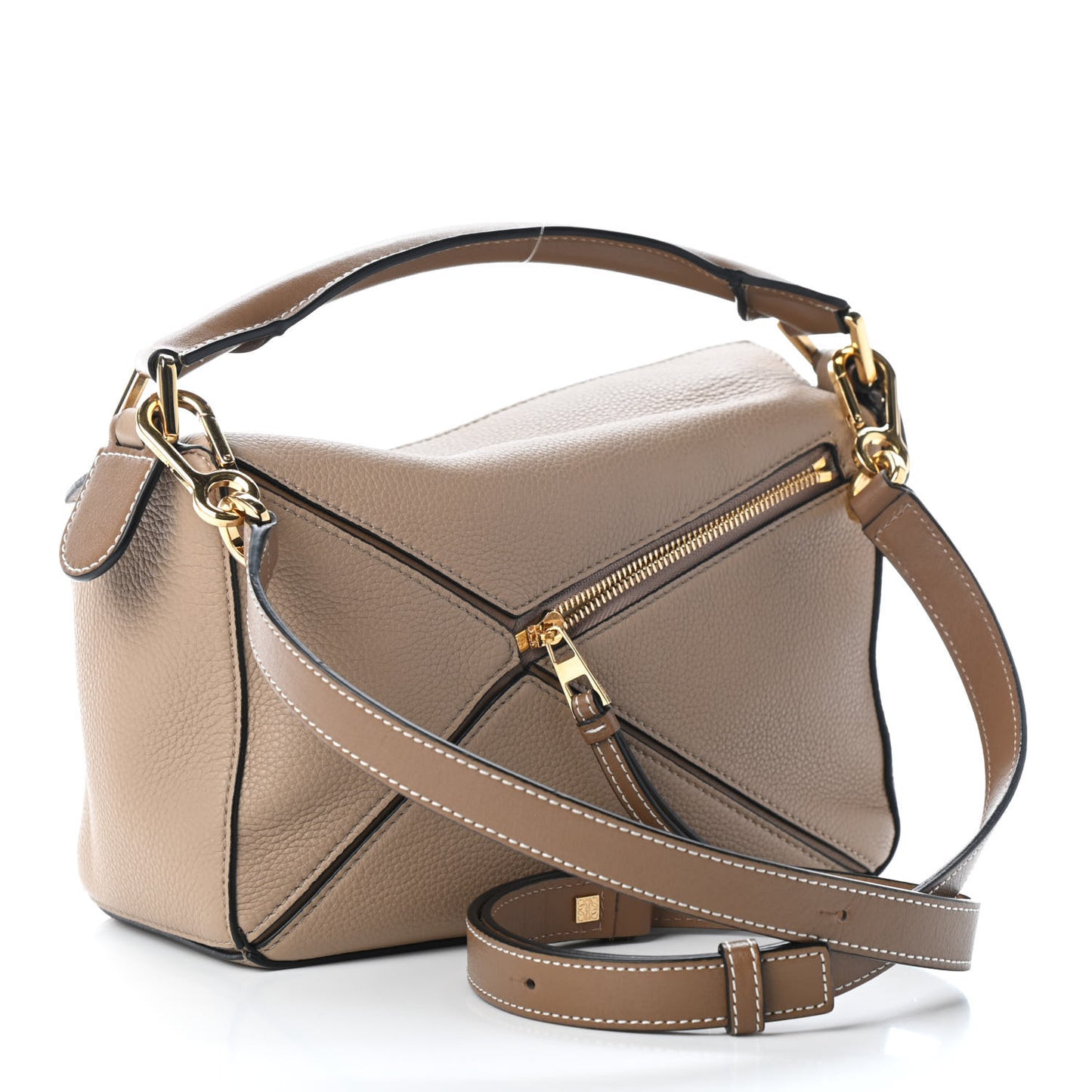 Grained Calfskin Small Puzzle Bag Sand Mink