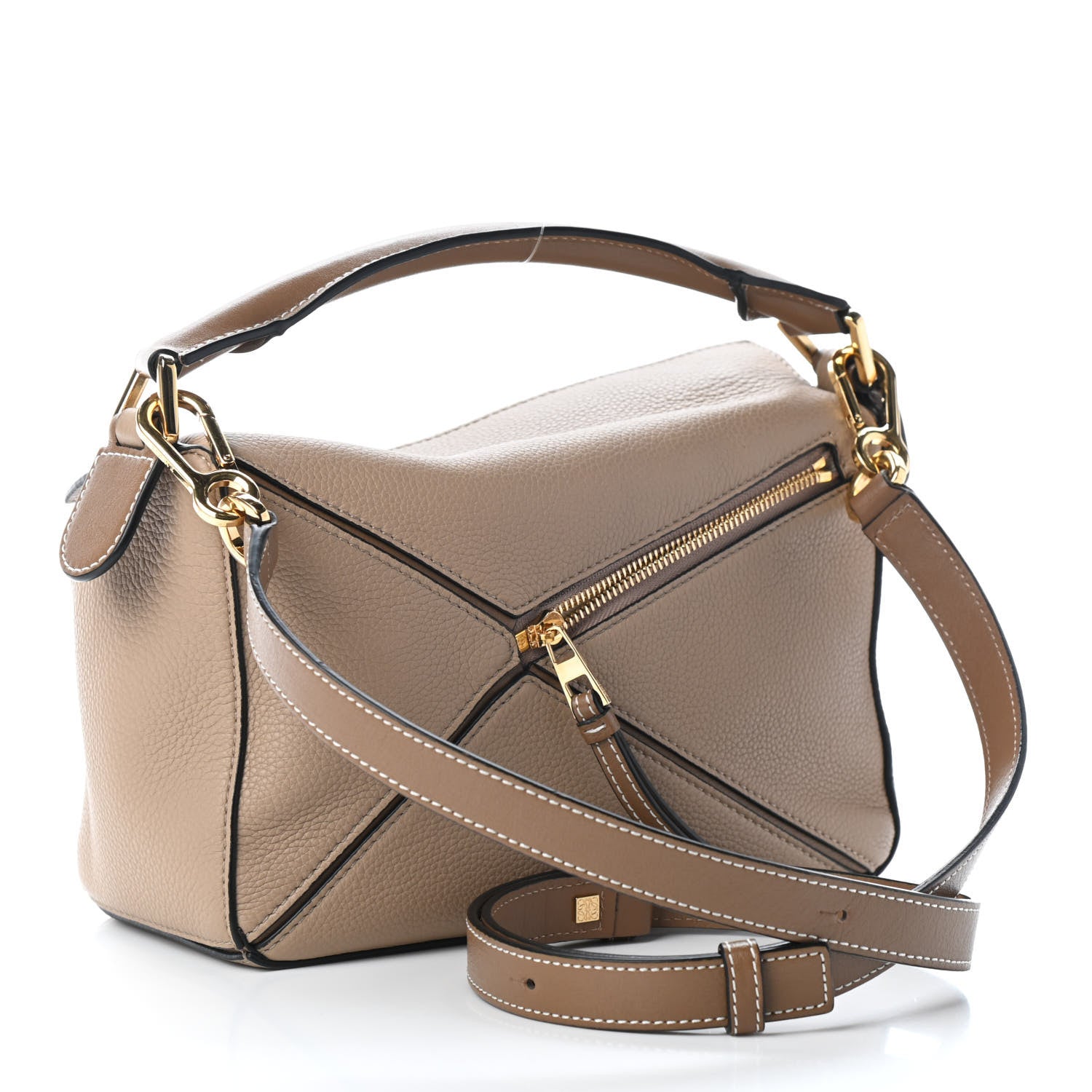 Loewe Grained Calfskin Small Puzzle Bag Sand Mink 3 of 10