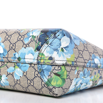 Gucci GG Supreme Monogram Blooms Small Reversible Tote Beige Blue Navy 8 of 10