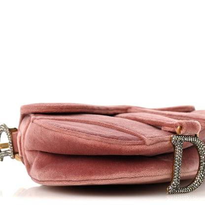 Christian Dior Velvet Crystal Mini Saddle Bag Pink 9 of 10