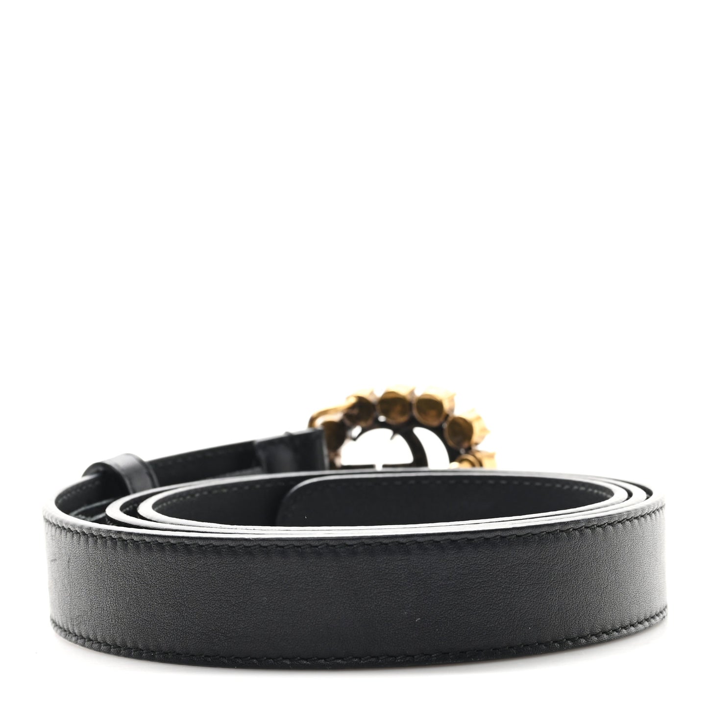 Calfskin Crystal Double G 90 36 Belt Black