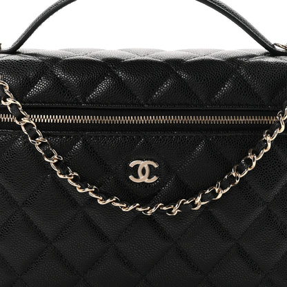 Chanel Caviar Quilted Large Top Handle Slim Vanity With Chain Black 7 of 9