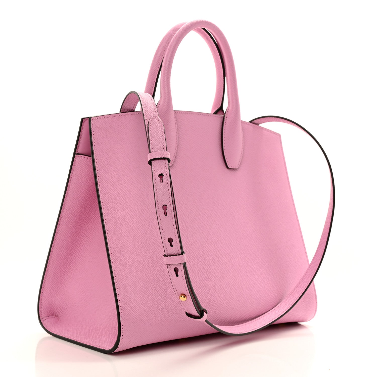 Salvatore Ferragamo Hammered Calfskin Medium The Studio Box Bag Flamingo 4 of 11