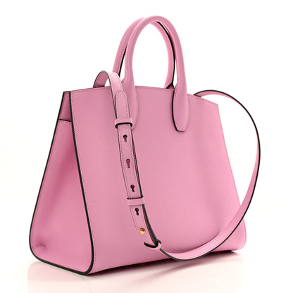 Salvatore Ferragamo Hammered Calfskin Medium The Studio Box Bag Flamingo 4 of 11