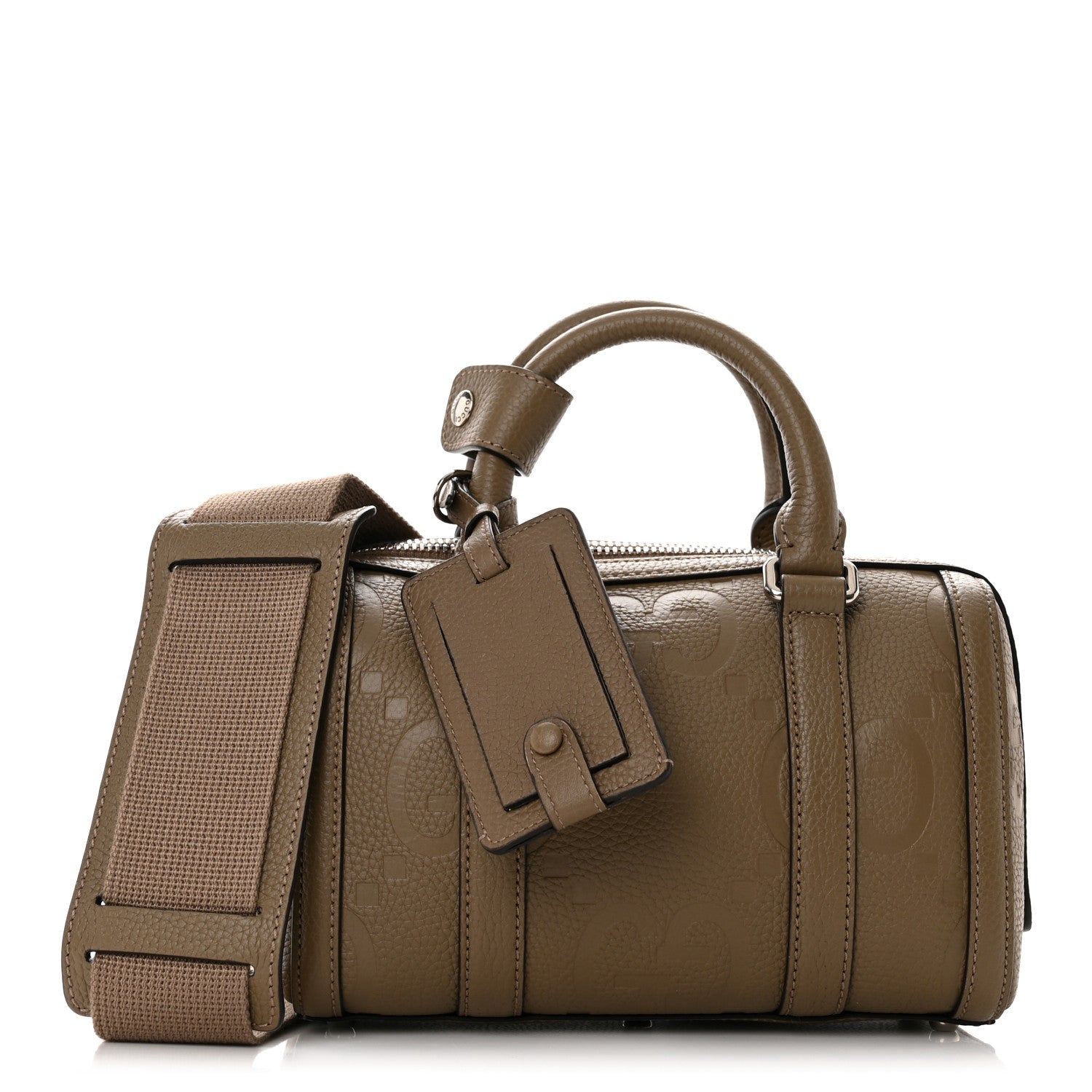 Gucci Piuma Calfskin Jumbo GG Embossed Mini Duffle Bag Good Taupe 1 of 11