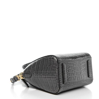 Givenchy Calfskin Crocodile Embossed Mini Antigona Storm Grey 3 of 10