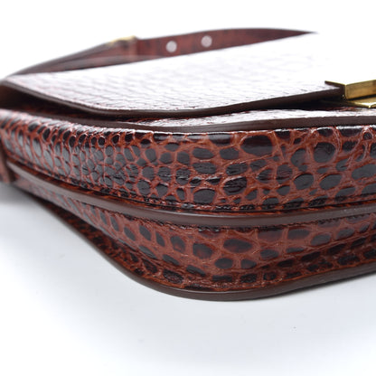 Saint Laurent Crocodile Embossed Calfskin Betty Messenger Dark Blood 6 of 10