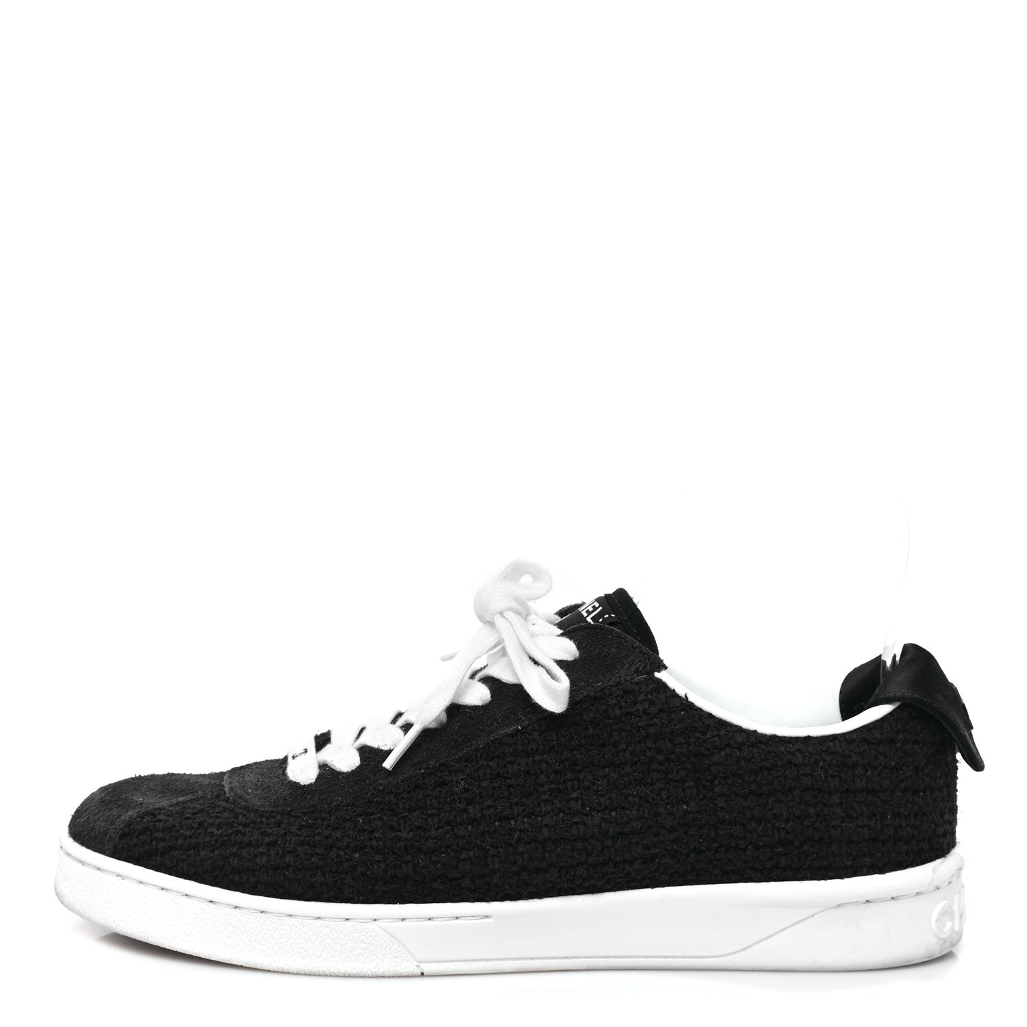 Chanel Tweed Suede Womens Sneakers 36.5 Navy 1 of 8
