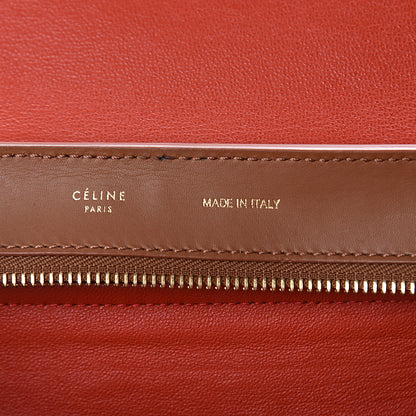 Celine Natural Calfskin Suede Medium Bi-Color Trapeze Tan 5 of 8