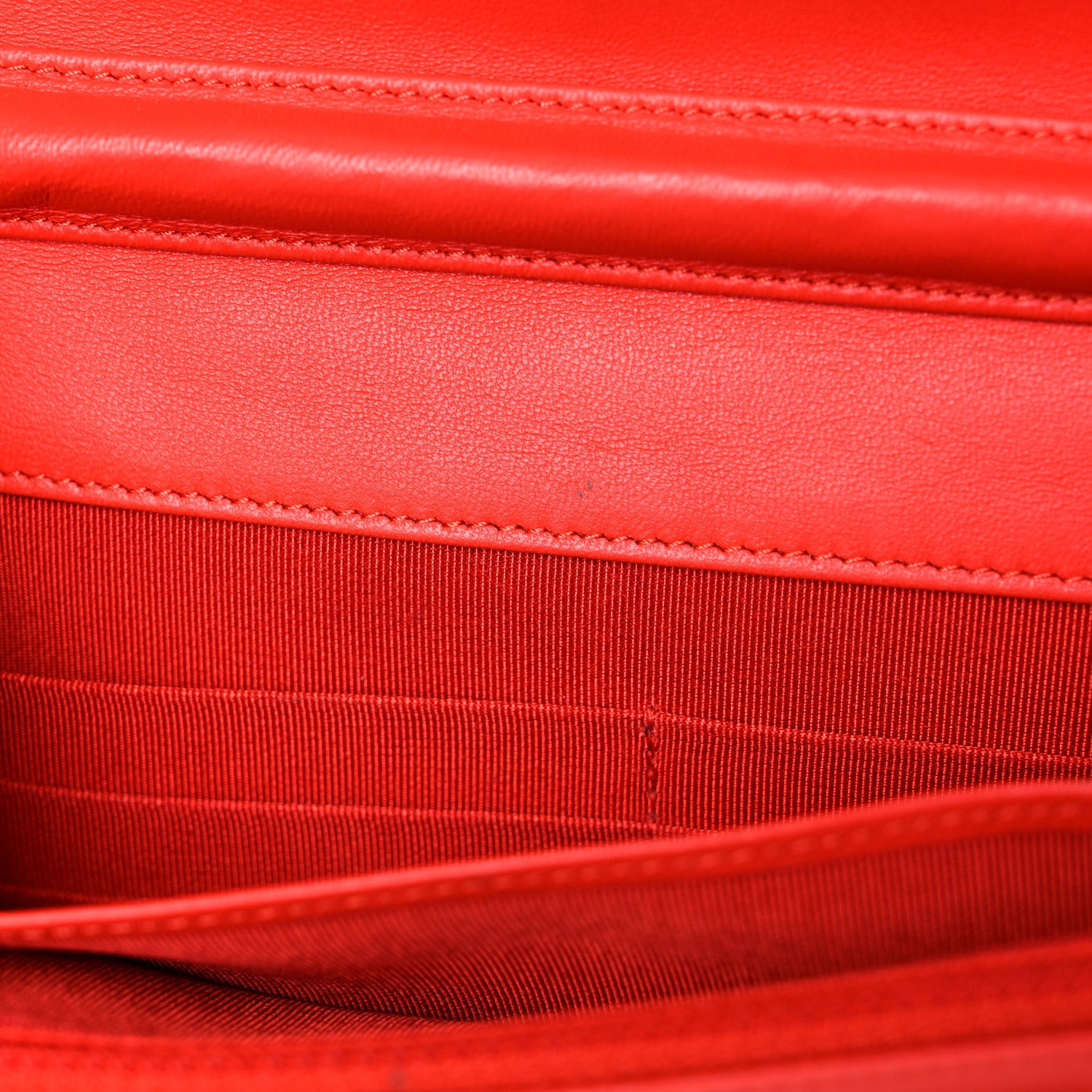 Chanel Lambskin Quilted Wallet On Chain WOC Red 13 of 21