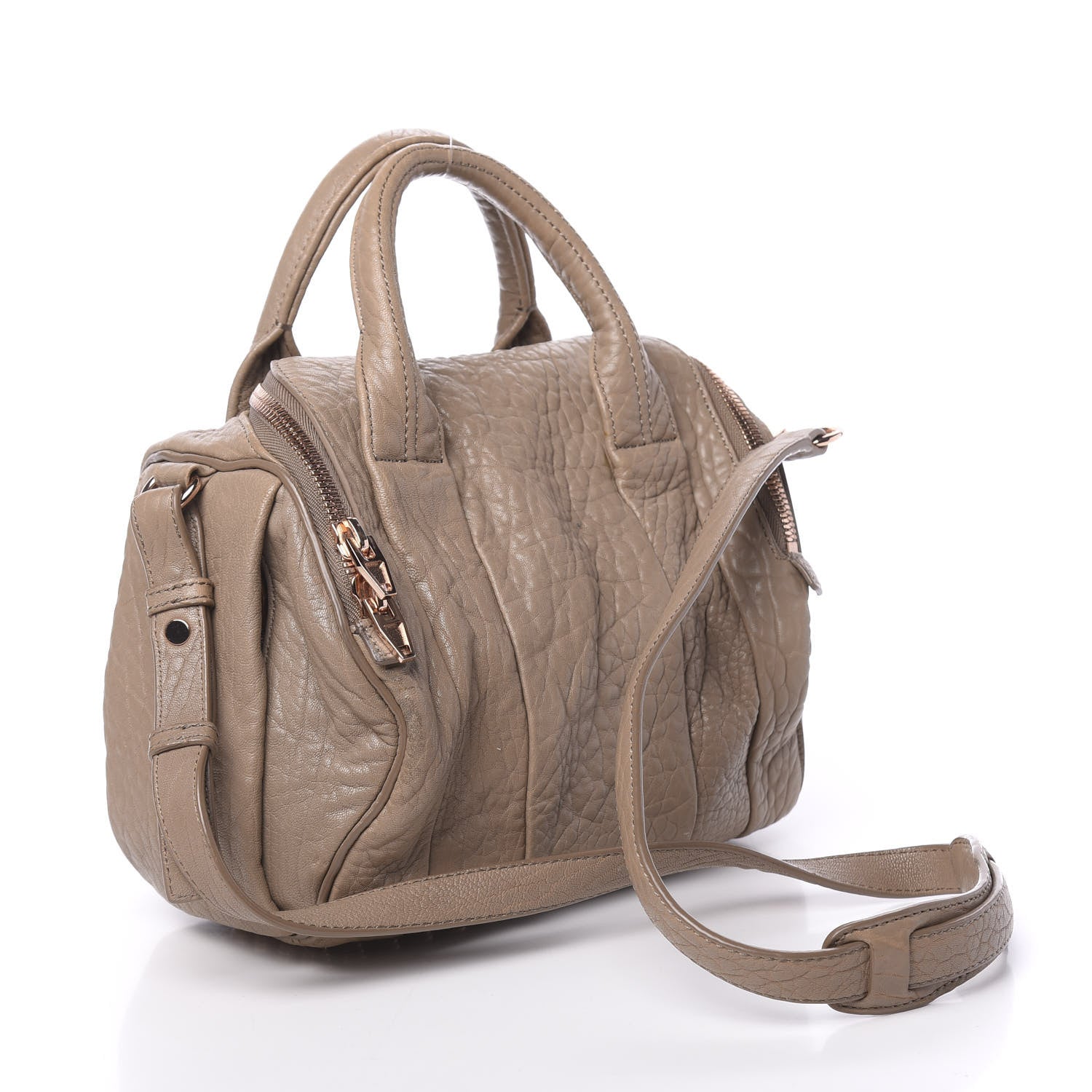 Alexander Wang Pebbled Lambskin Rockie Latte Rose Gold Hardware 3 of 14